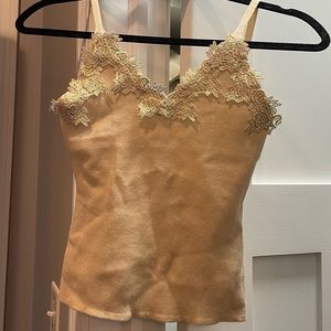 Beige Knit Tank w/ Gold Detail
